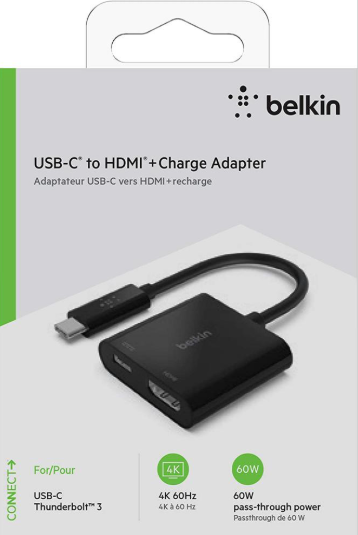 Adaptador belkin USB-C A HDMI + CARGA