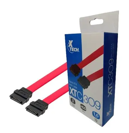 XTECH XTC-309: CABLE
SATA MACHO–MACHO
PARA DATOS DE DISCOS
DUROS INTERNOS.